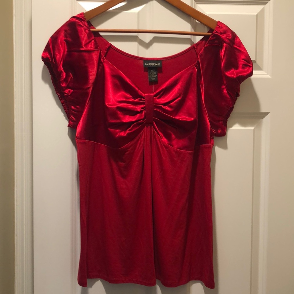 Lane Bryant sexy, red satin top